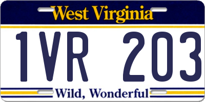 WV license plate 1VR203