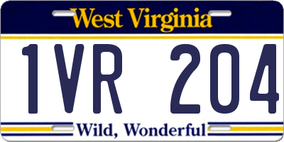 WV license plate 1VR204