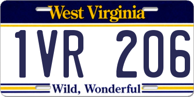 WV license plate 1VR206