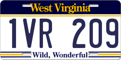 WV license plate 1VR209