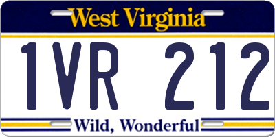 WV license plate 1VR212