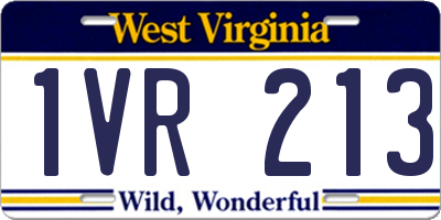 WV license plate 1VR213