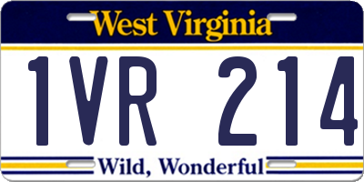 WV license plate 1VR214