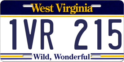 WV license plate 1VR215
