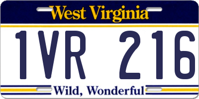 WV license plate 1VR216