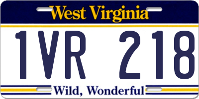 WV license plate 1VR218