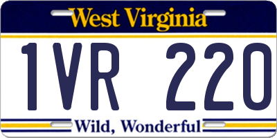 WV license plate 1VR220