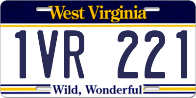 WV license plate 1VR221