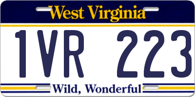 WV license plate 1VR223