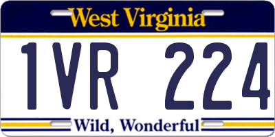 WV license plate 1VR224