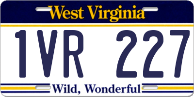 WV license plate 1VR227