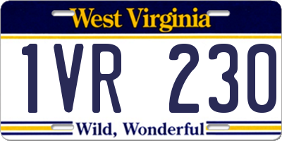 WV license plate 1VR230