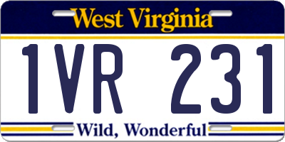 WV license plate 1VR231