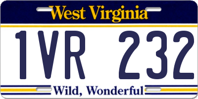 WV license plate 1VR232