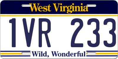 WV license plate 1VR233