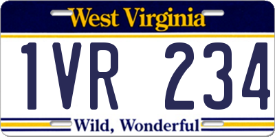 WV license plate 1VR234