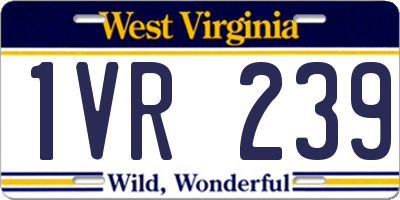 WV license plate 1VR239