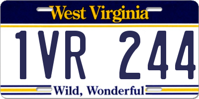 WV license plate 1VR244