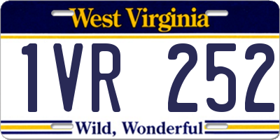 WV license plate 1VR252