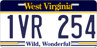 WV license plate 1VR254