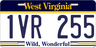 WV license plate 1VR255