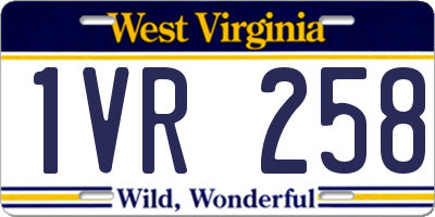 WV license plate 1VR258