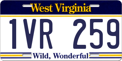 WV license plate 1VR259