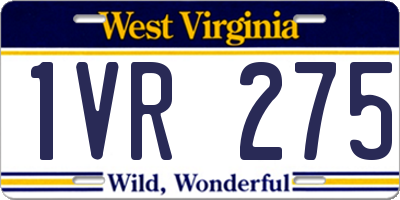 WV license plate 1VR275