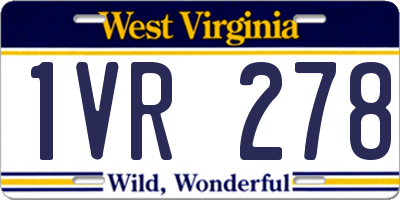 WV license plate 1VR278