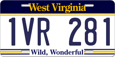 WV license plate 1VR281