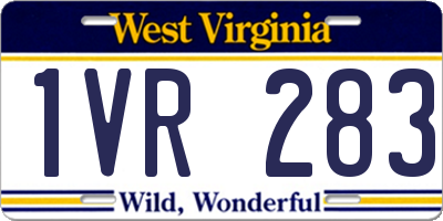WV license plate 1VR283