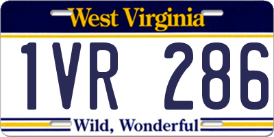 WV license plate 1VR286