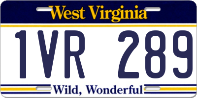 WV license plate 1VR289
