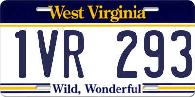 WV license plate 1VR293