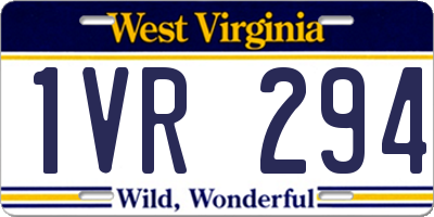 WV license plate 1VR294