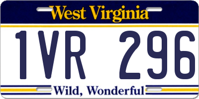 WV license plate 1VR296