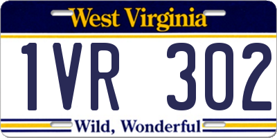 WV license plate 1VR302