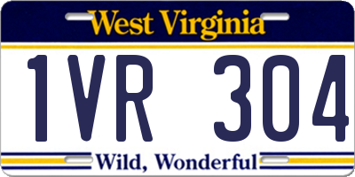 WV license plate 1VR304