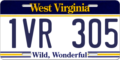 WV license plate 1VR305