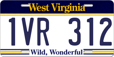 WV license plate 1VR312
