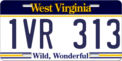 WV license plate 1VR313