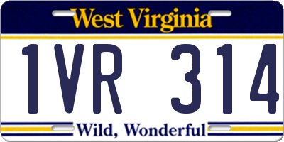 WV license plate 1VR314