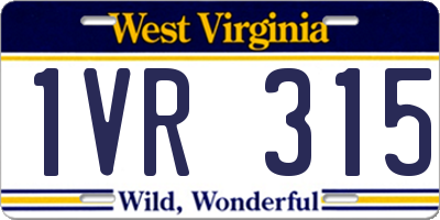 WV license plate 1VR315