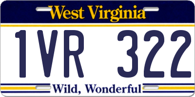 WV license plate 1VR322
