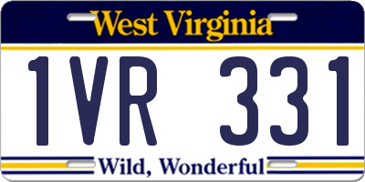 WV license plate 1VR331