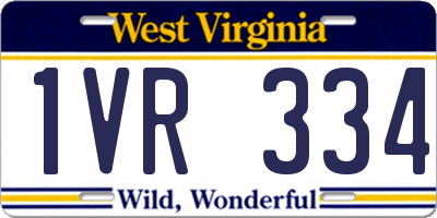 WV license plate 1VR334