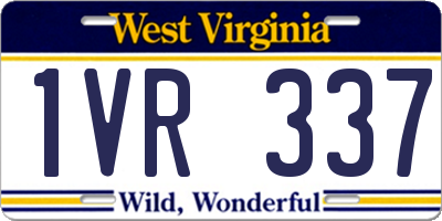 WV license plate 1VR337