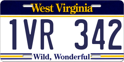 WV license plate 1VR342