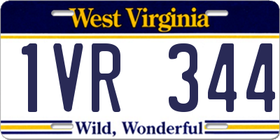 WV license plate 1VR344
