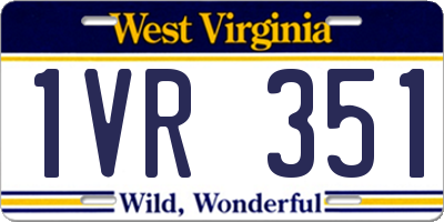 WV license plate 1VR351